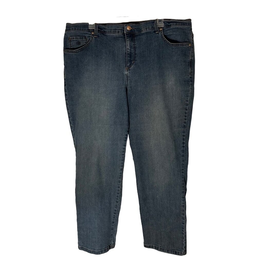 Gloria Vanderbilt Amanda Women's Plus Size 18W Denim 5 Pocket Jeans Blue